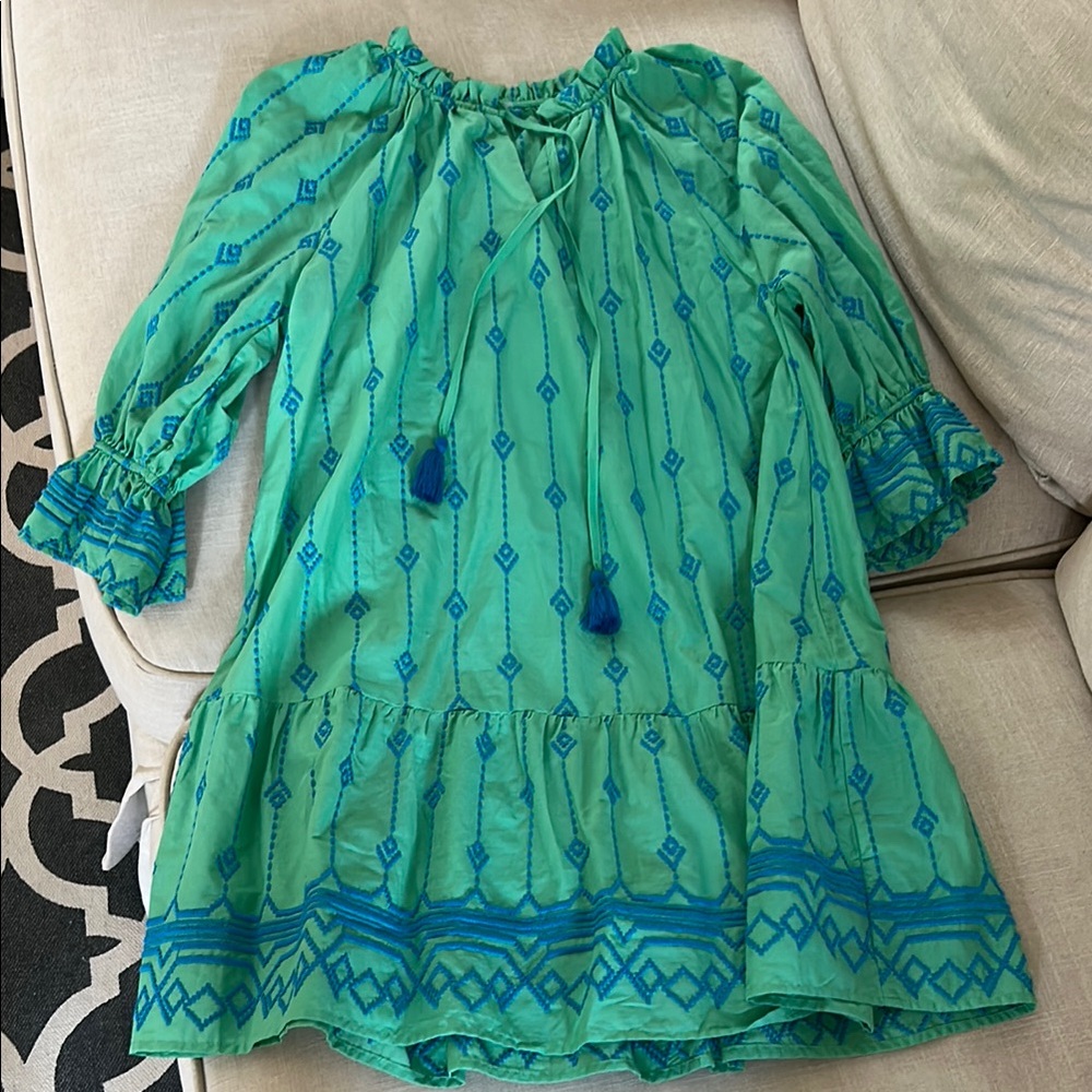 Stylish Green and Blue Dress